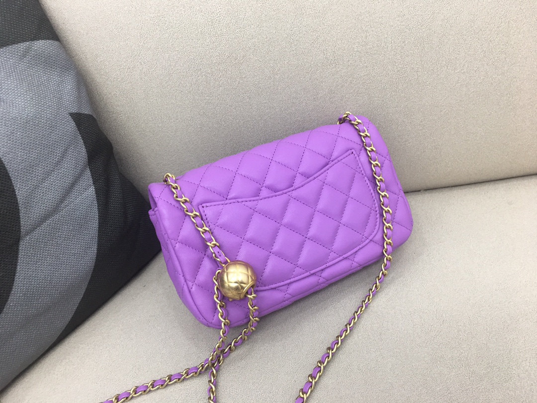 Small Classic Flap Lambskin Bag AS1787 Purple